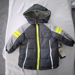 iXtreme Baby Boys Infant Colorblock Active Puffer - 12m - Charcoal
